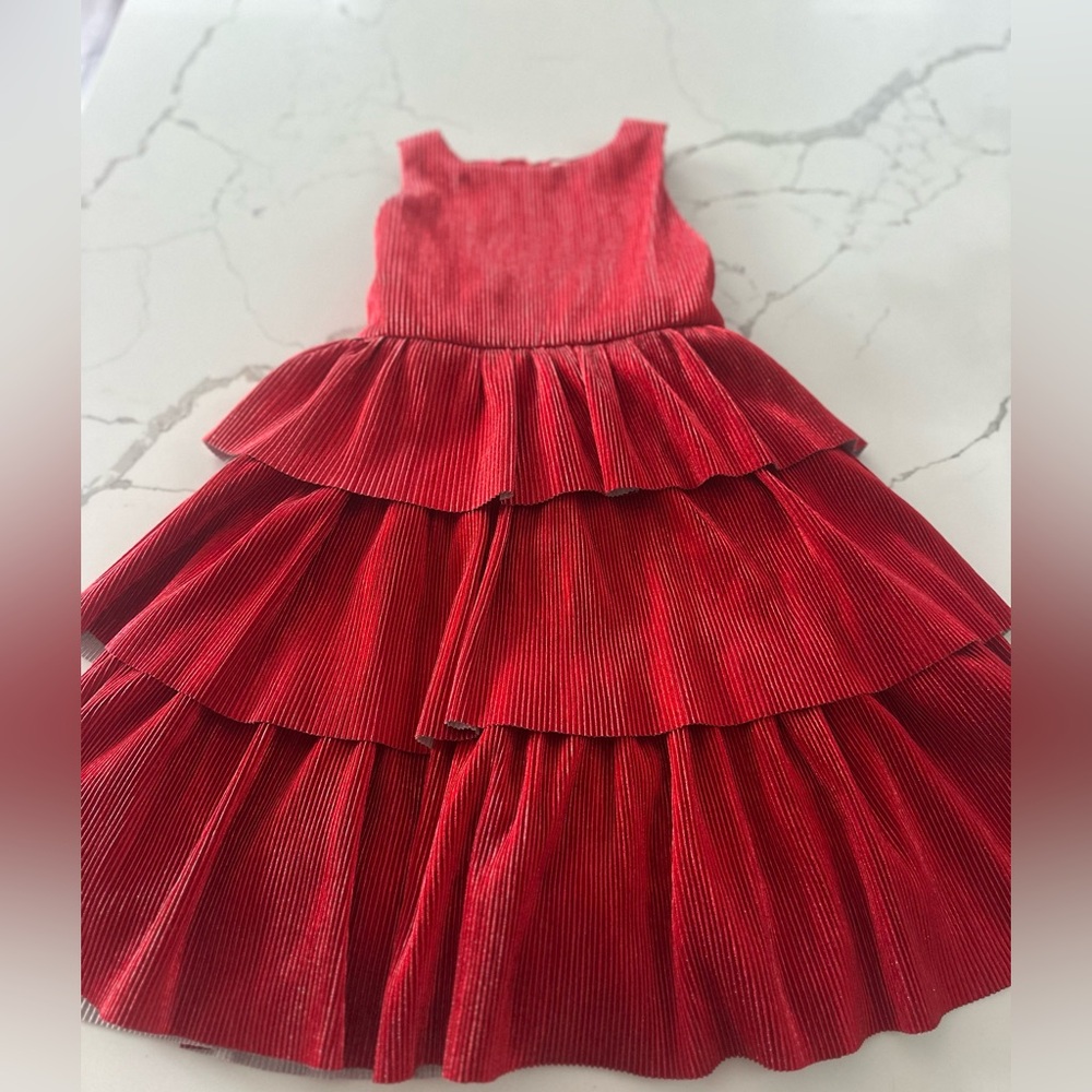 Mini Boden Toddler Tiered Red Party Dress